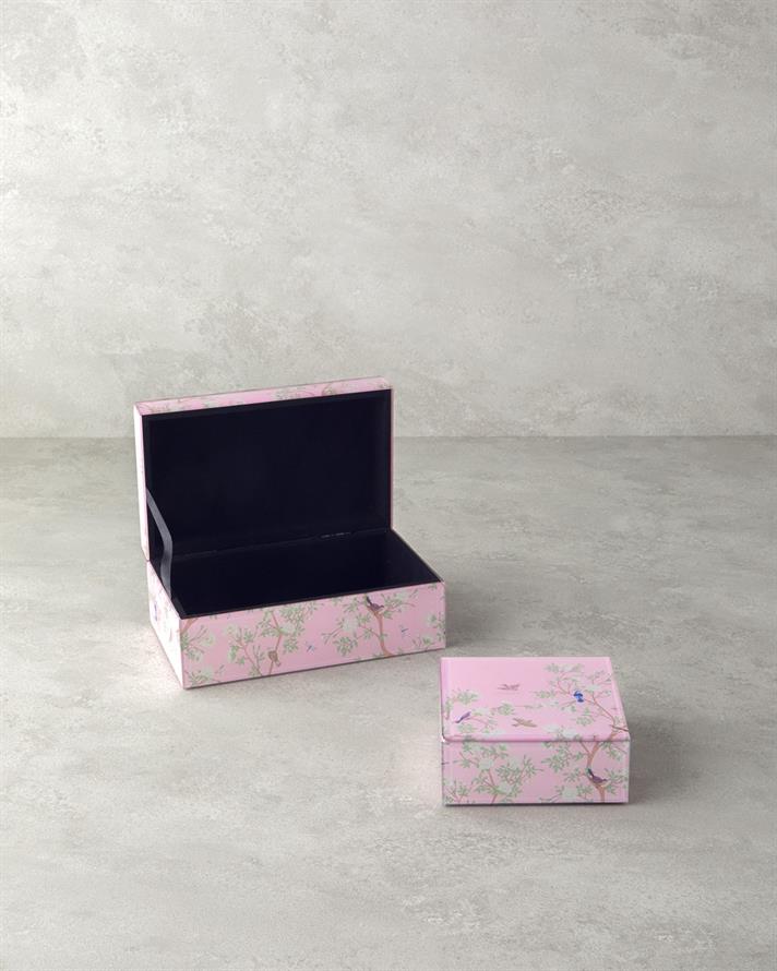 Grădina Sakura Sticlă Cutie Decorativă 12x12x5.3 cm Pudră