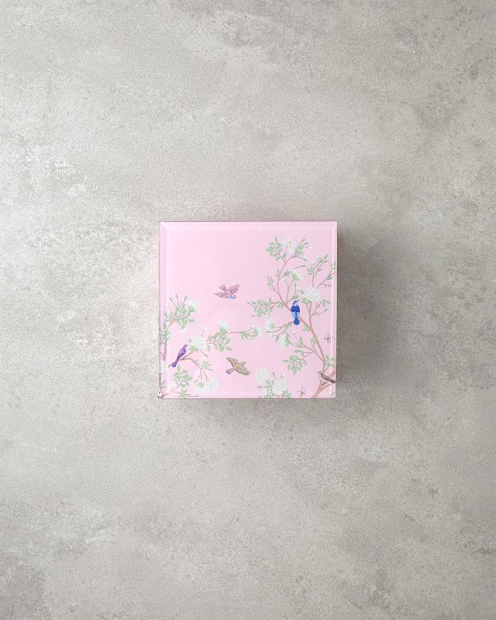 Grădina Sakura Sticlă Cutie Decorativă 12x12x5.3 cm Pudră