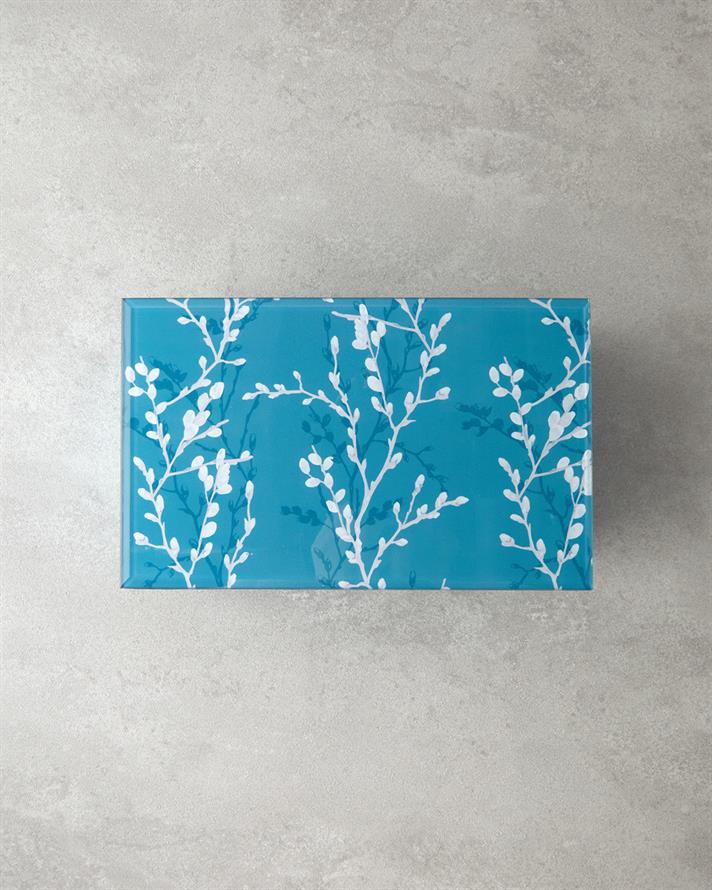 Grădina Sakura Sticlă Cutie Decorativă 21x13x8,5 cm Albastru deschis