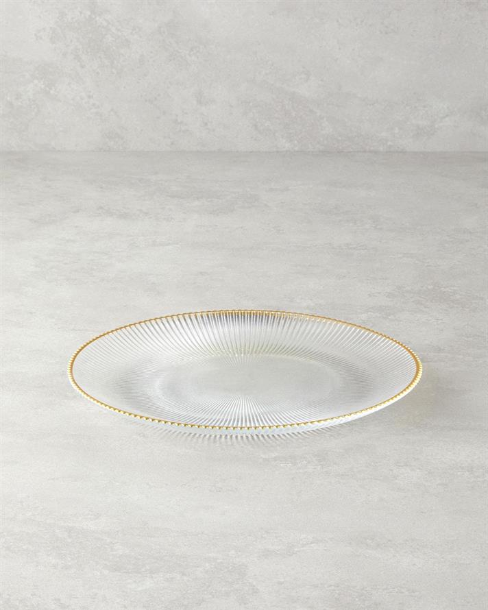 Graceful Shapes Sticlă Platou Servire 28 cm Gold