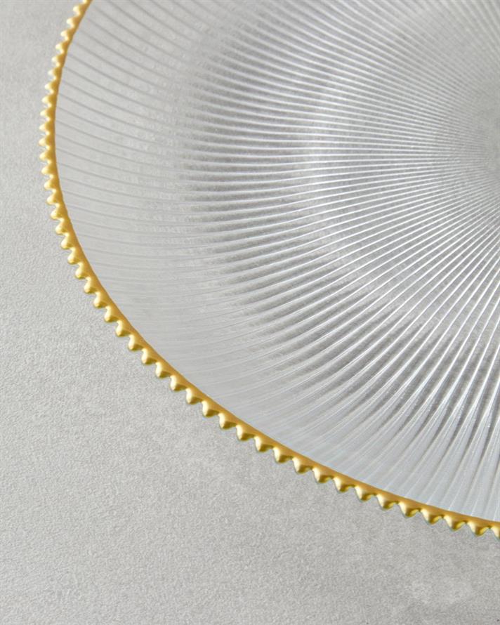 Graceful Shapes Sticlă Platou Servire 28 cm Gold