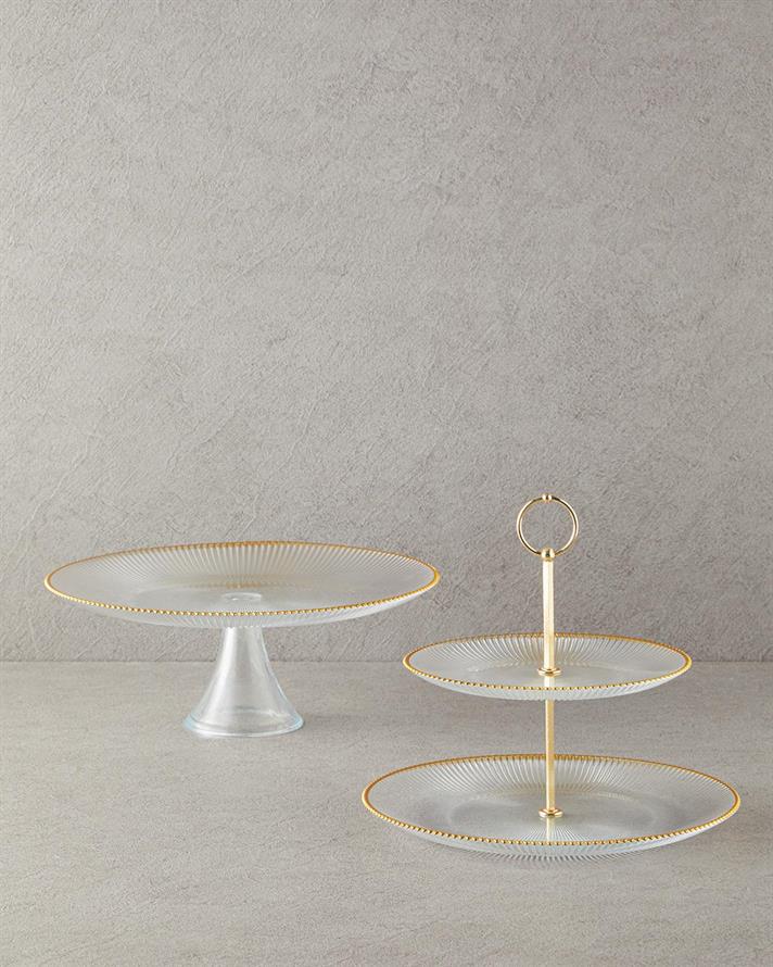 Graceful Shapes Sticlă Stand Pentru Chec 28 cm Gold