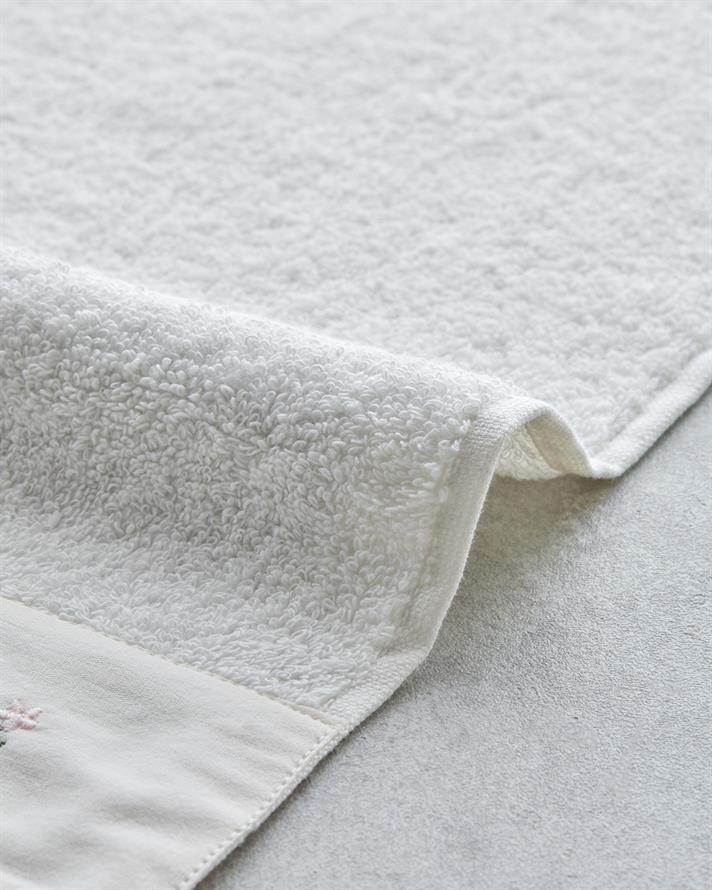 Gradina florala Bumbac Brodat Prosop De Față 50x80 cm Ecru