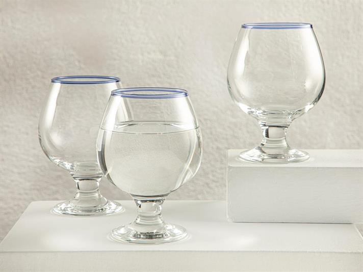 Grand Glass 3 pieces mini Water Glass 390 ml Blue