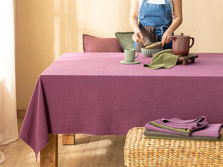 Grandeur Cotton Table Cloth 150x200 cm Damson