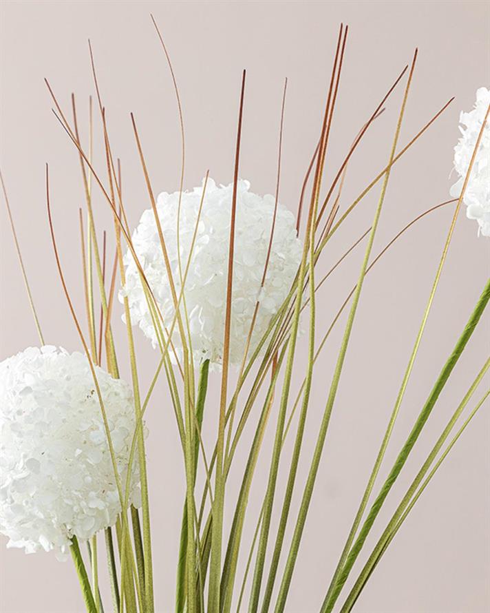 Grass Bush Artificial Flower - One Pc 63 cm White