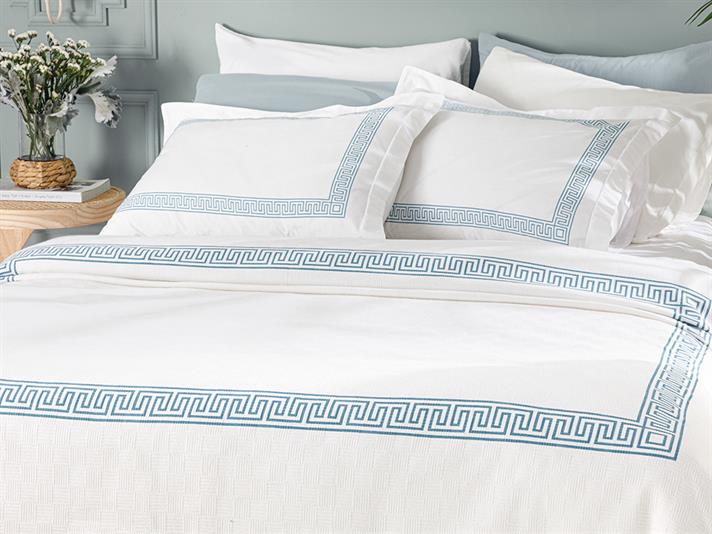 Greek Ribbon Pano Baskılı Baskılı King Size 240x220 cm Turquoise
