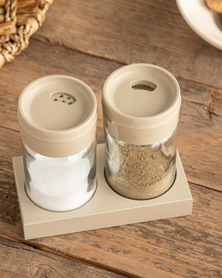 Greta Glass 2 Set Salt And Pepper Shak 105 ml Dark Beige