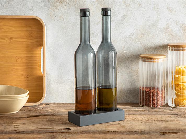 Greta Glass 2 Set Oil-Vinegar Cup 500 ml Anthracite