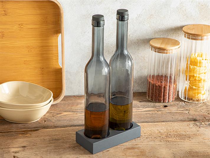 Greta Glass 2 Set Oil-Vinegar Cup 500 ml Anthracite