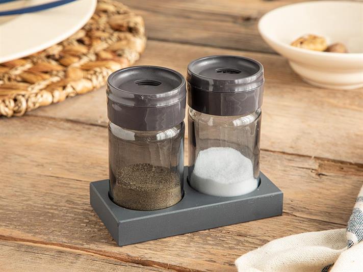 Greta Glass 2 Set Salt And Pepper Shak 105 ml Anthracite