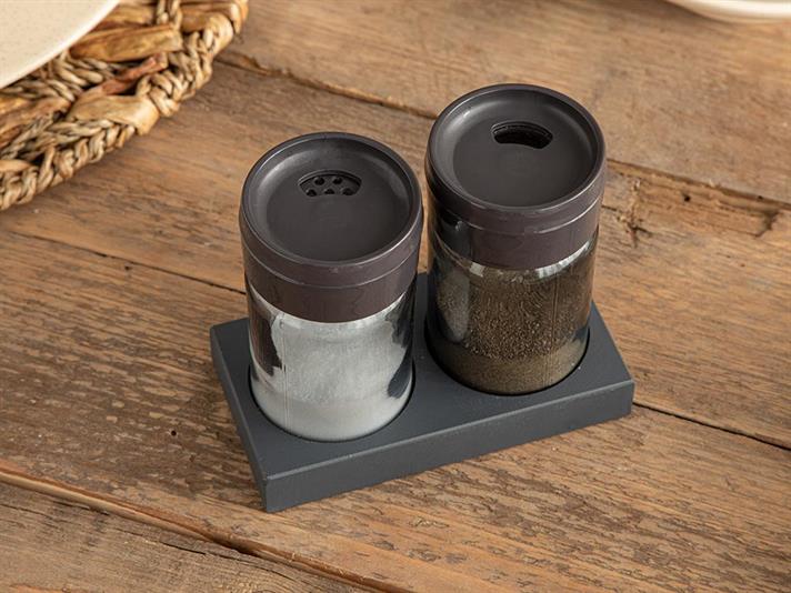 Greta Glass 2 Set Salt And Pepper Shak 105 ml Anthracite