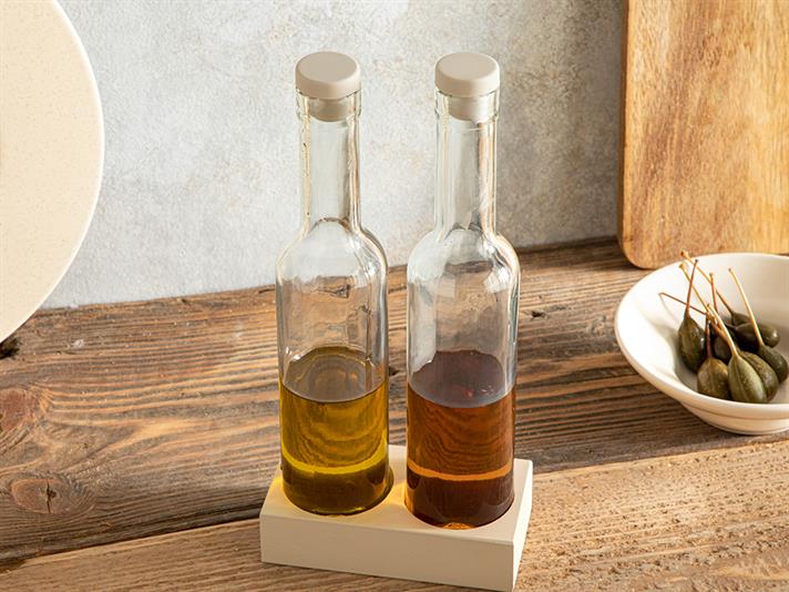Greta Sticlă Pentru Ulei Și Oțet Set 2, Sticlă, 250 Ml, Alb-Albastru-Mare - Albastru