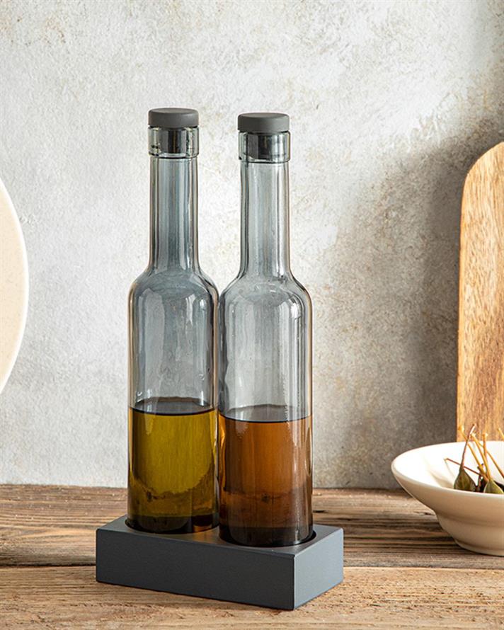 Greta Glass 2 Set Oil-Vinegar Cup 250 ml Anthracite