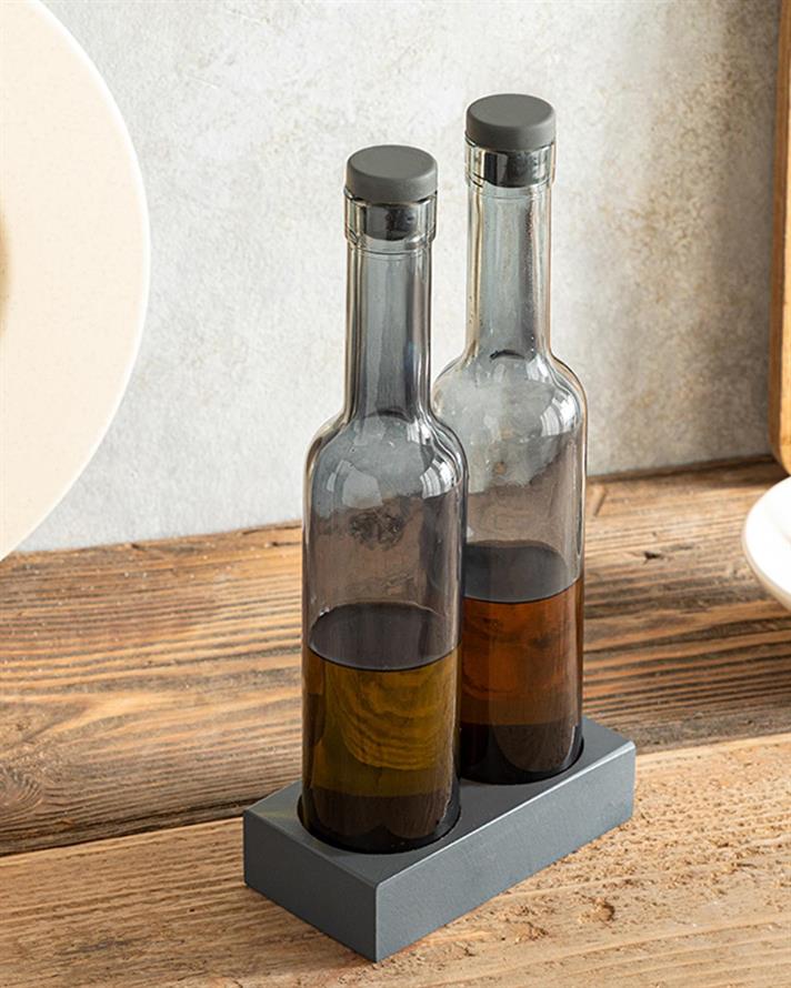 Greta Glass 2 Set Oil-Vinegar Cup 250 ml Anthracite