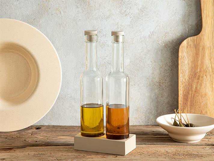 Greta Sticlă Pentru Ulei Și Oțet Set 2, Sticlă, 250 Ml, Alb-Albastru-Mare - Albastru