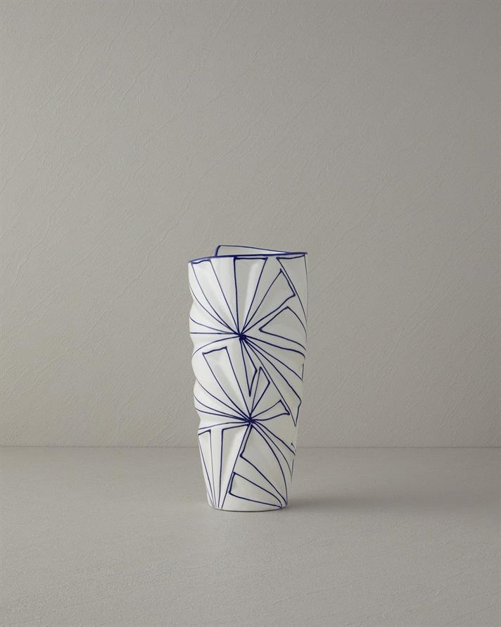 Gusto Vază 24 cm Alb - Albastru