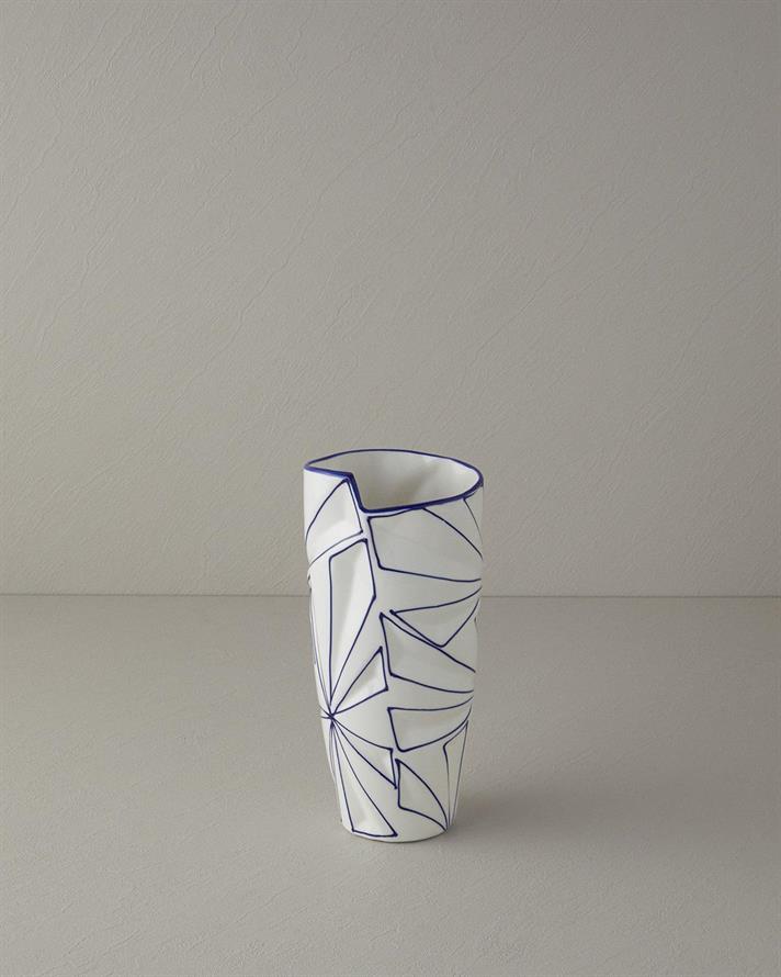 Gusto Vază 24 cm Alb - Albastru