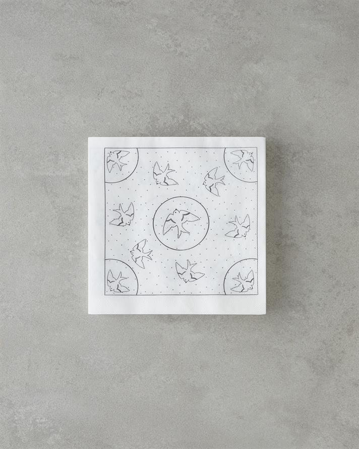 Skylith Hârtie Cu 20 Piese Șervețele De Hârtie 33x33 cm Negru - Alb