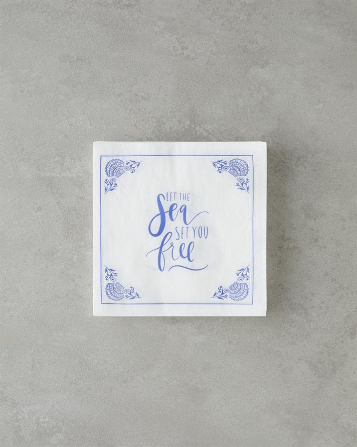 Seafree Hârtie Cu 20 Piese Șervețele De Hârtie 33x33 cm Bleumarin - Alb