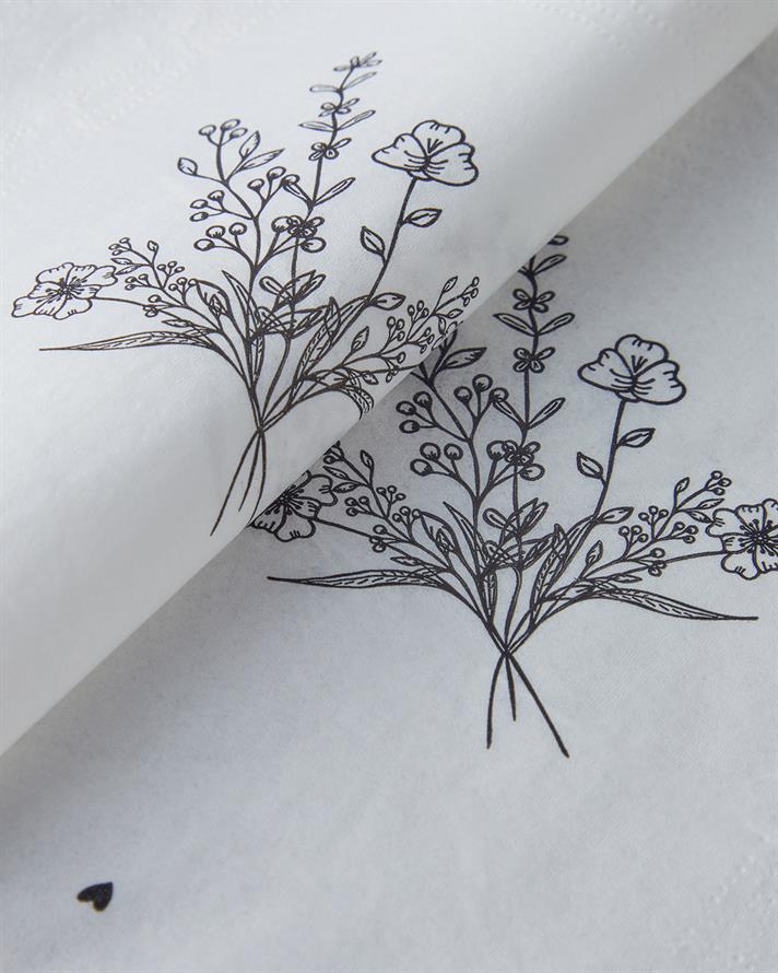 Meadlyn Hârtie Cu 20 Piese Șervețele De Hârtie 33x33 cm Negru - Alb