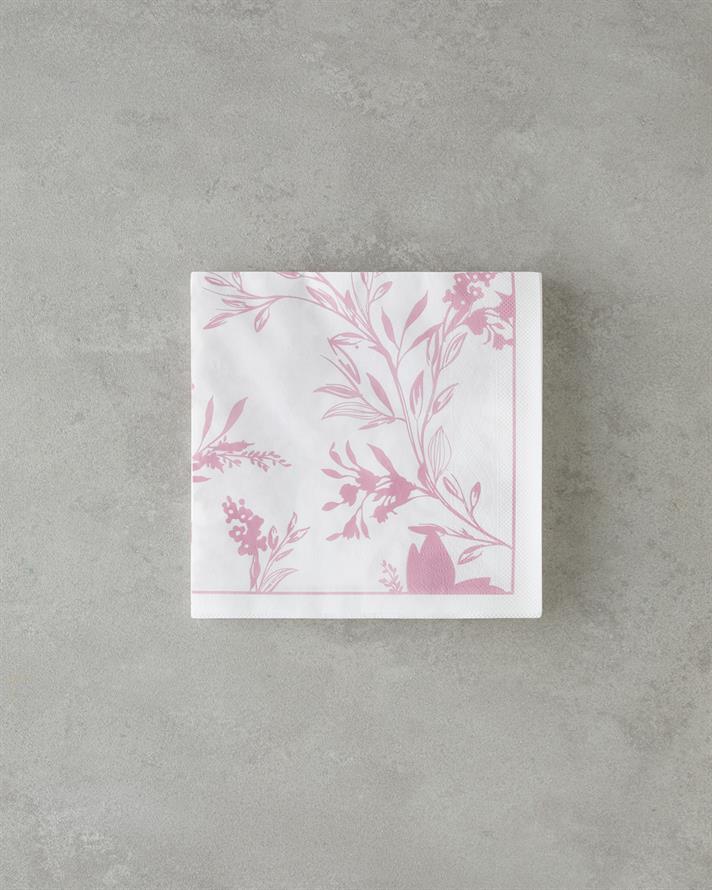 Floryna Hârtie Cu 20 Piese Șervețele De Hârtie 33x33 cm Roz - Alb.