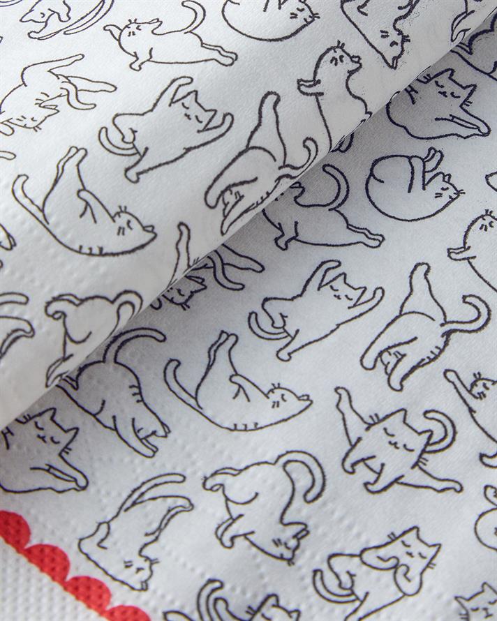 Kittenly Hârtie Cu 20 Piese Șervețele De Hârtie 33x33 cm Colorat