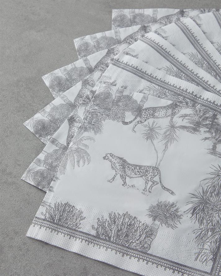 Wildica Hârtie Cu 20 Piese Șervețele De Hârtie 33x33 cm Gri - Alb