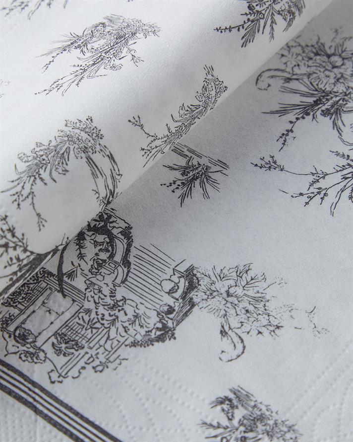 Thaliana Hârtie Cu 20 Piese Șervețele De Hârtie 33x33 cm Negru - Alb