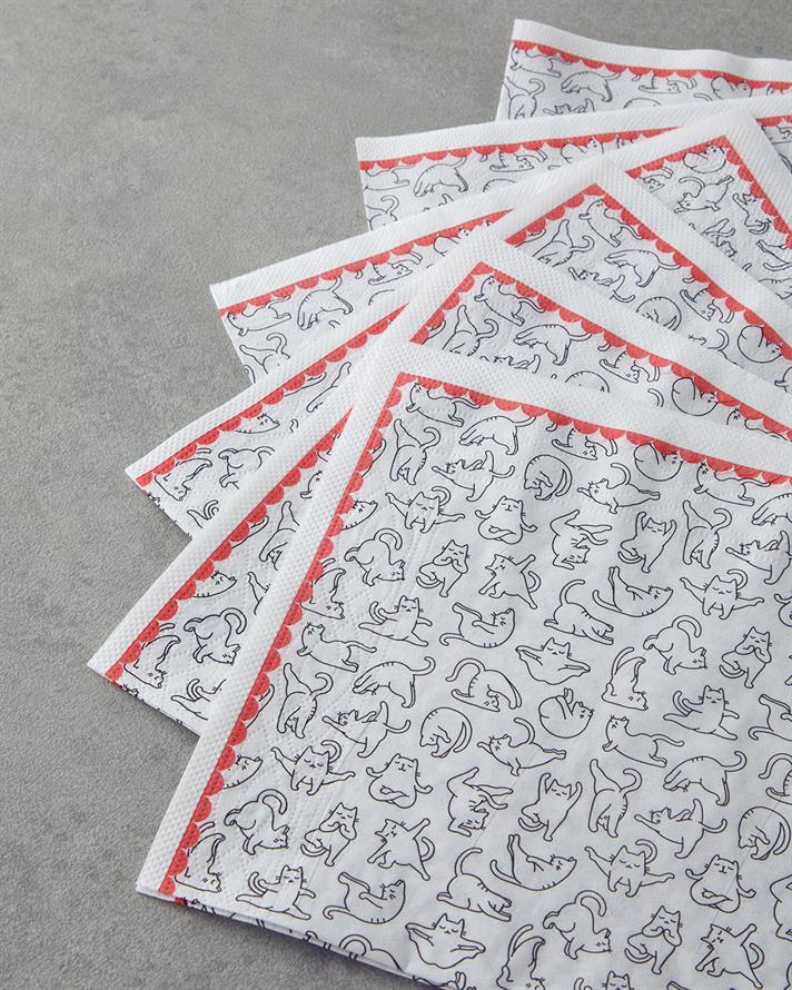 Kittenly Hârtie Cu 20 Piese Șervețele De Hârtie 33x33 cm Colorat