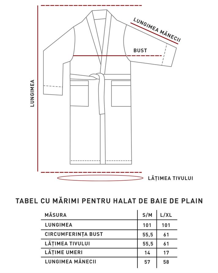 Halat de baie pentru bărbați, Plain, bumbac, S-M, gri închis