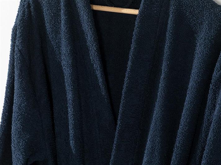 Halat de baie, Plain, bumbac, S-M, bleumarin