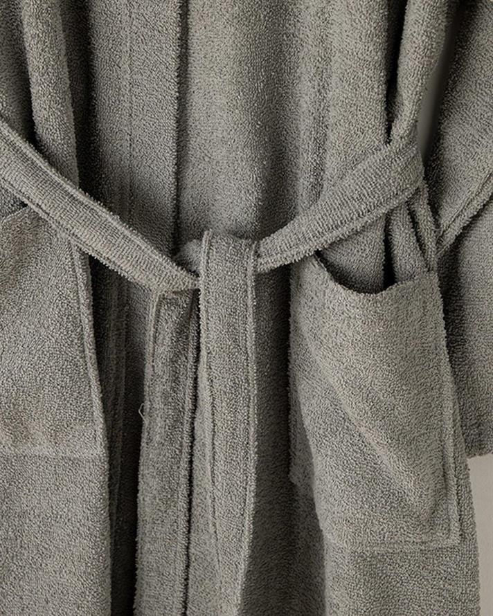 Halat de baie, Plain, bumbac, S-M, gri închis