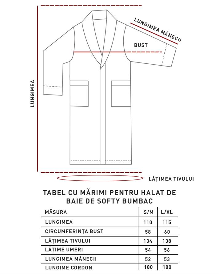 Halat de baie, Soft, bumbac, L-XL, închis bej