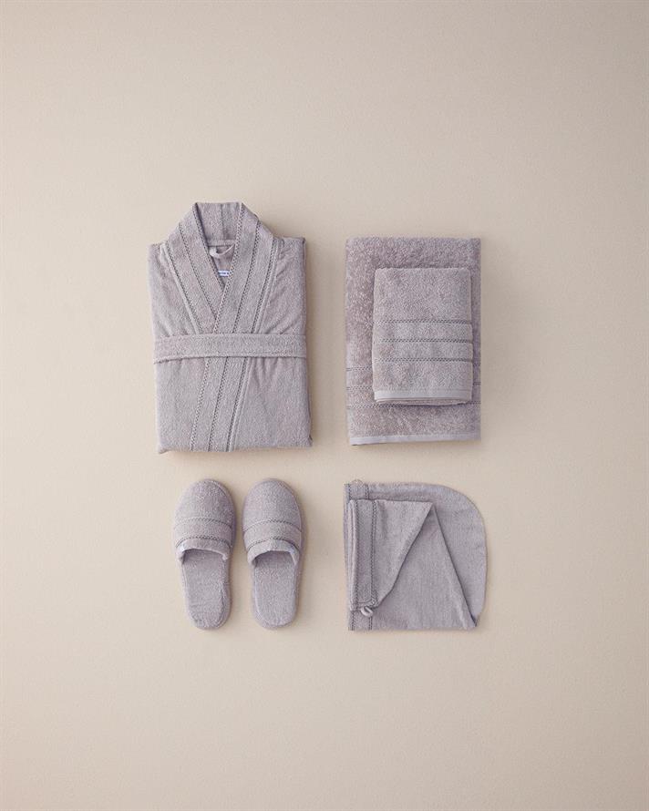 Halat de baie, Soft, bumbac, S-M, închis bej