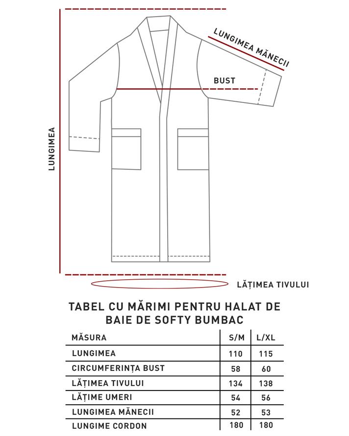 Halat de baie, Soft, bumbac, S-M, verde mentă