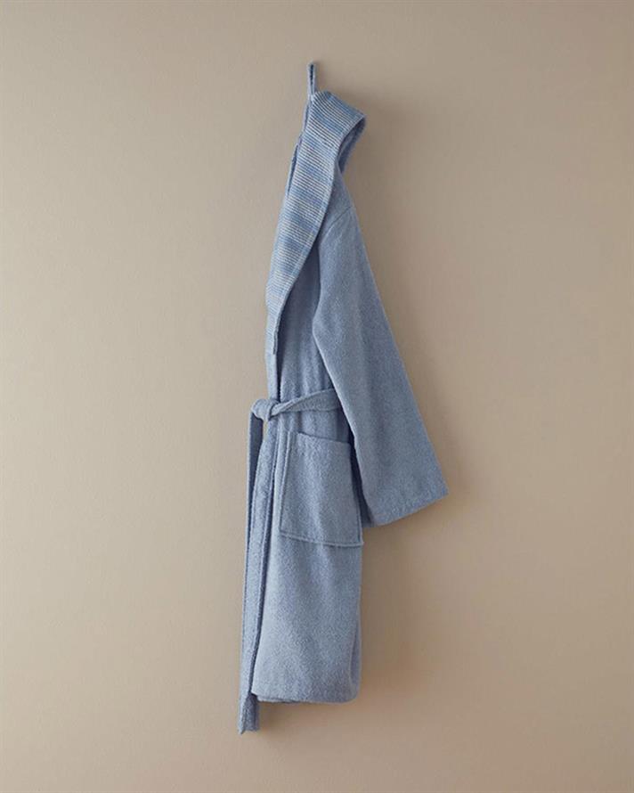 Halat de baie, Wolin, bumbac-poliester, S-M, bleu