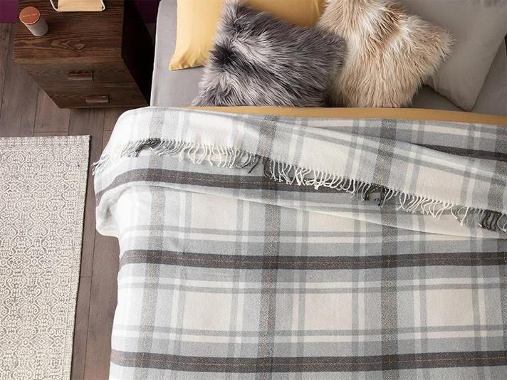 Halden Bumbac Sclipitor King Size Pătură 220*240 Cm Gri
