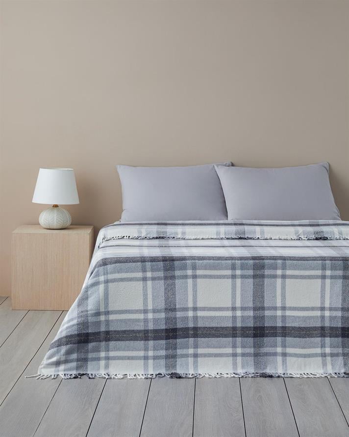 Patura, pentru o persoana, Halden, bumbac,150x200 cm, gri