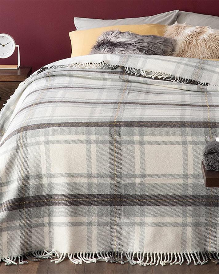 Patura, pentru o persoana, Halden, bumbac,150x200 cm, gri