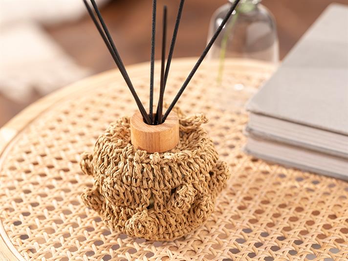 Handmade Sticlă Aromă De Cameră Cu Bețișoare 200 Ml Bej