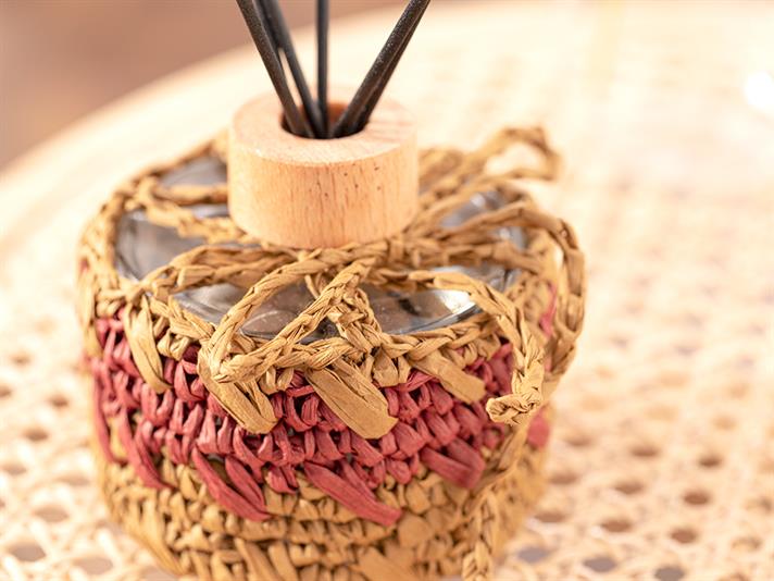 Handmade Sticlă Aromă De Cameră Cu Bețișoare 200 Ml Cremă - Burgundia.