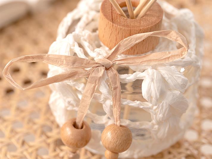 Handmade Sticlă Parfum De Cameră Cu Bețișoare 200 ml Alb