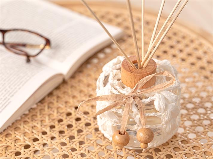 Handmade Sticlă Parfum De Cameră Cu Bețișoare 200 ml Alb