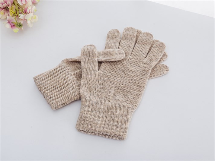 Hanne Knitwear Cable Knitted Feathered Gloves Standart Stone Color