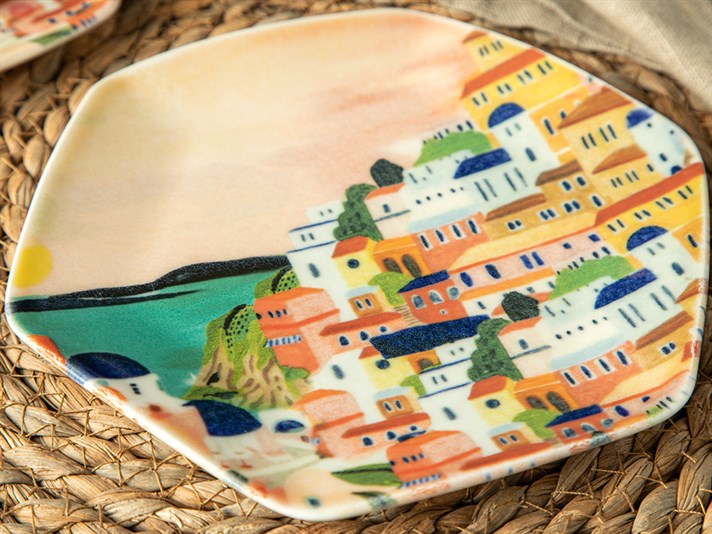 Happy Summer Porcelain Dessert Plate 19 cm Colorful