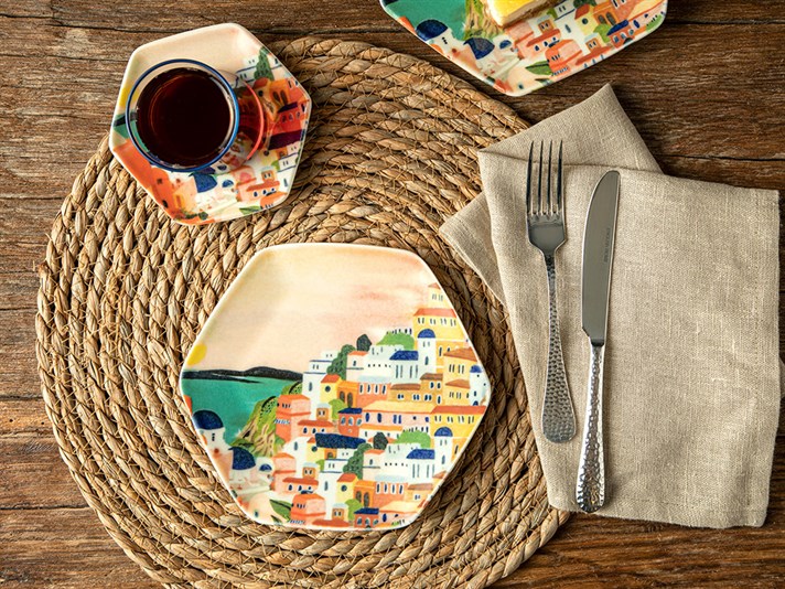 Happy Summer Porcelain Dessert Plate 19 cm Colorful