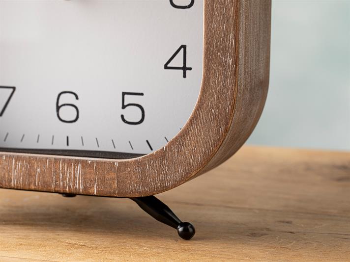 Hardwood Table Clock 21x10x23 cm Brown