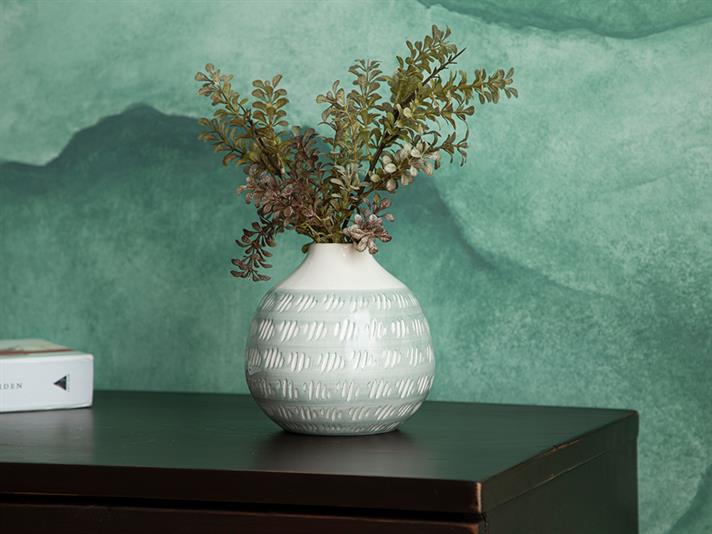 Vază, Harper, ceramică, 13x13x20 cm, deschis verde