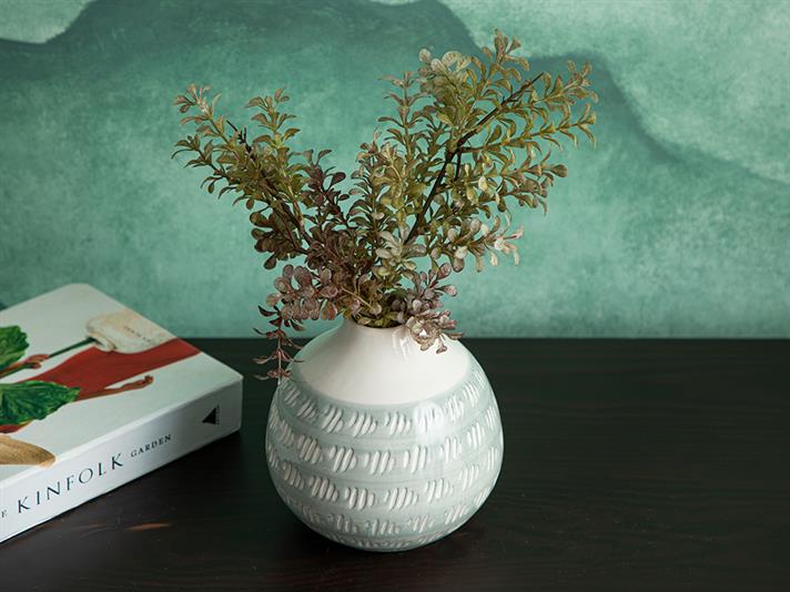 Vază, Harper, ceramică, 13x13x20 cm, deschis verde